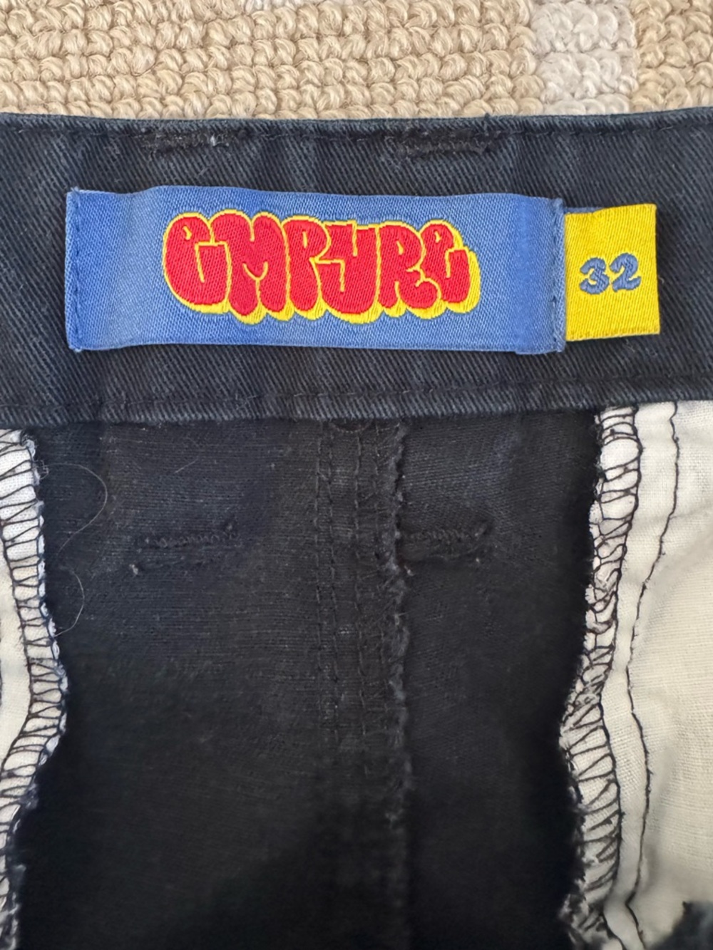 Empyre Black Cargo Pants Utility Skate Adjustable Waist Drawstring Hem 32 - Picture 3 of 11